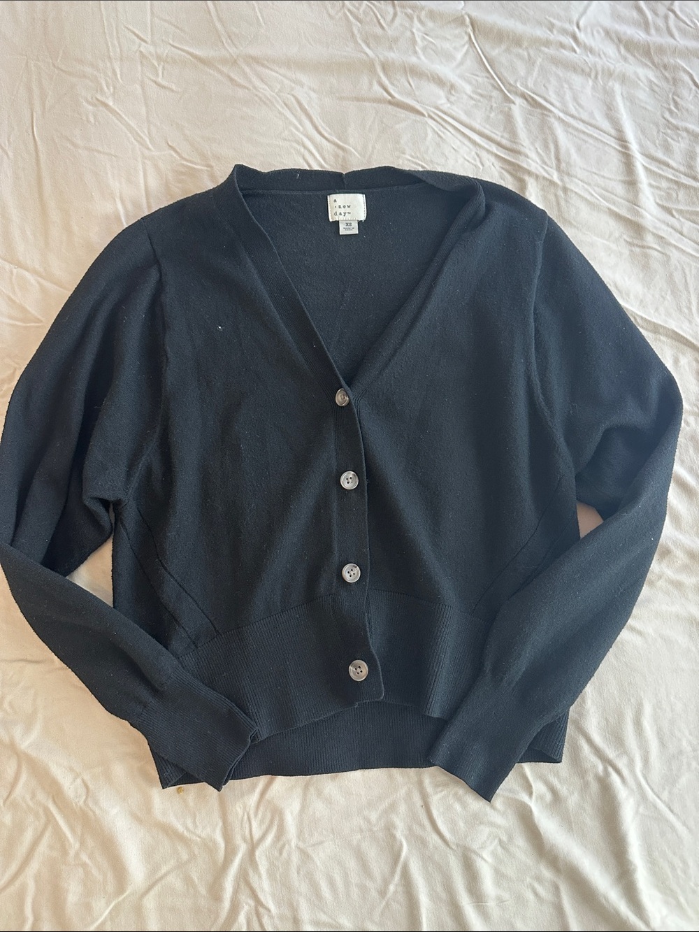 Target A New Day Matching Black V-Neck Button Sweater Cardigan & Tank